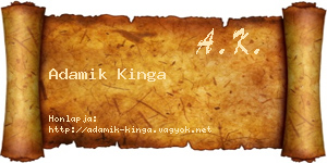 Adamik Kinga névjegykártya