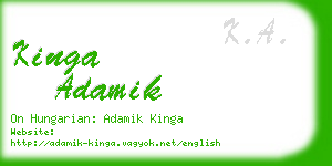 kinga adamik business card